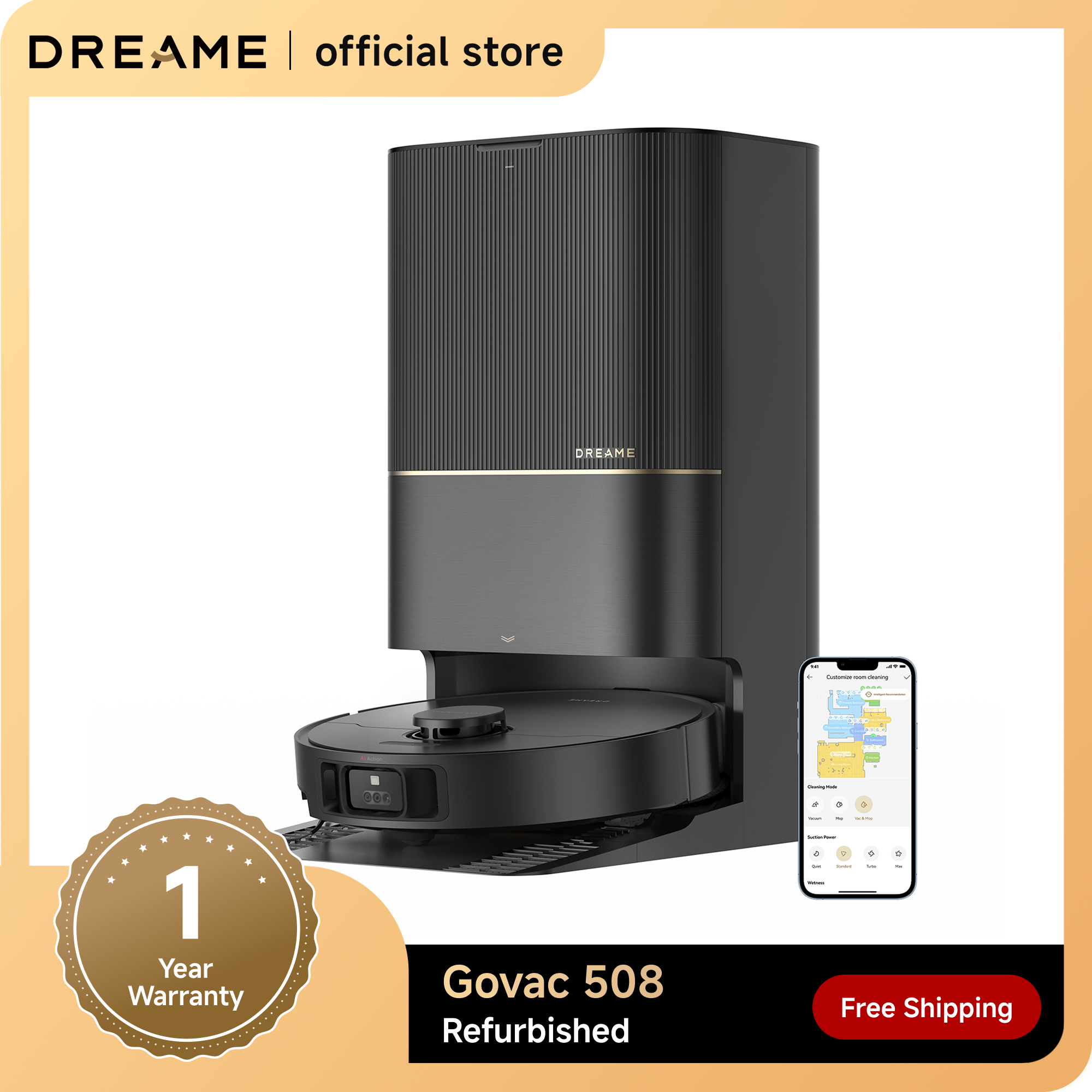 Car Cleaning Brush - Refurbished DREAME Govac 508 Robotic Vacuum