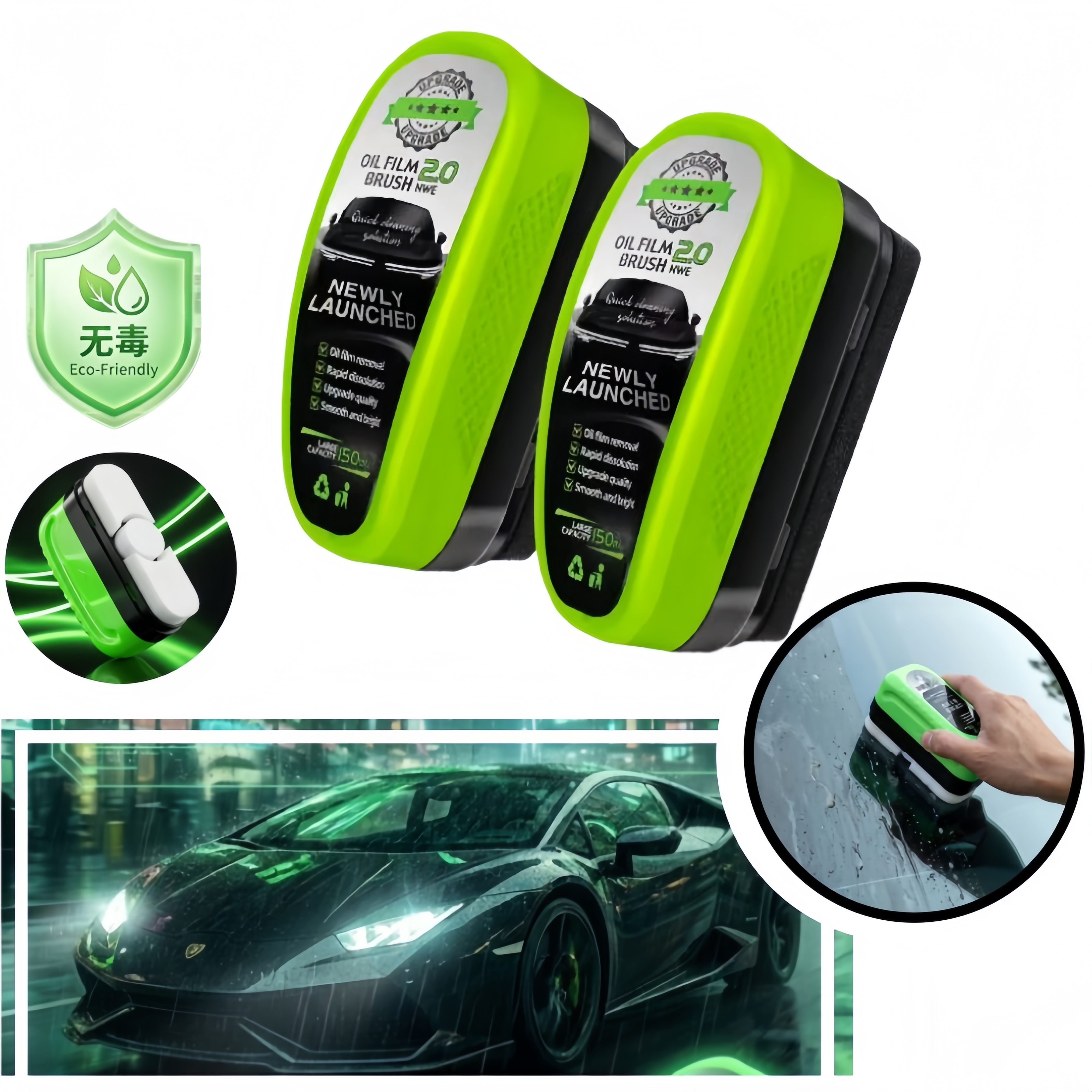 Detailing Brush Set - Non Toxic Car Glass Oil Film