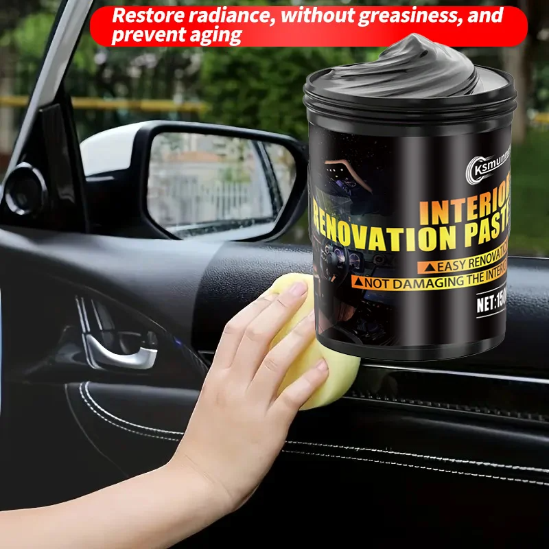 Leather Cleaner Interior - Black Car Interior Polish Wax Plastic