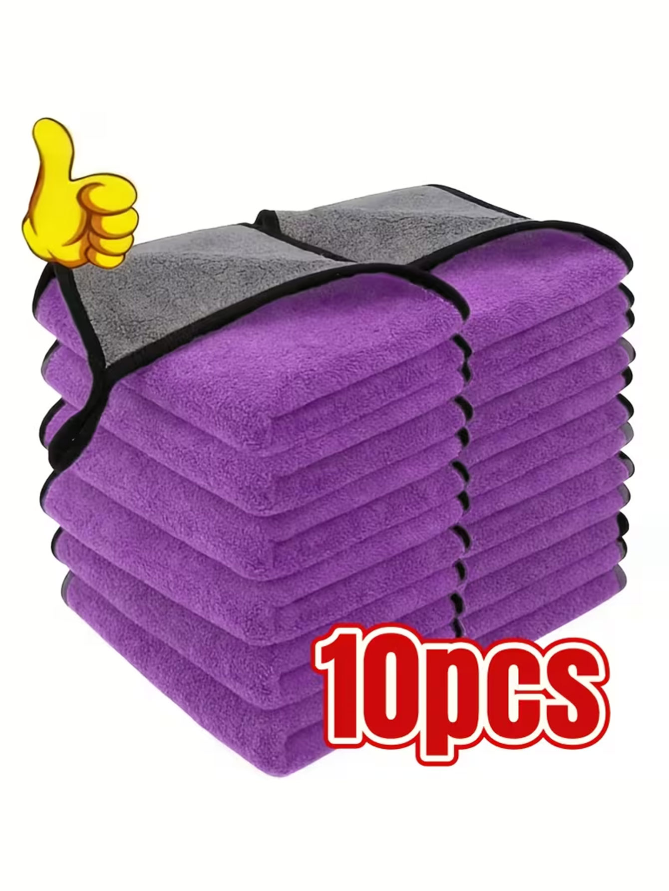 Microfiber Towel Detailing - 10-Pack Double-Sided Coral Velvet Microfiber Cleaning