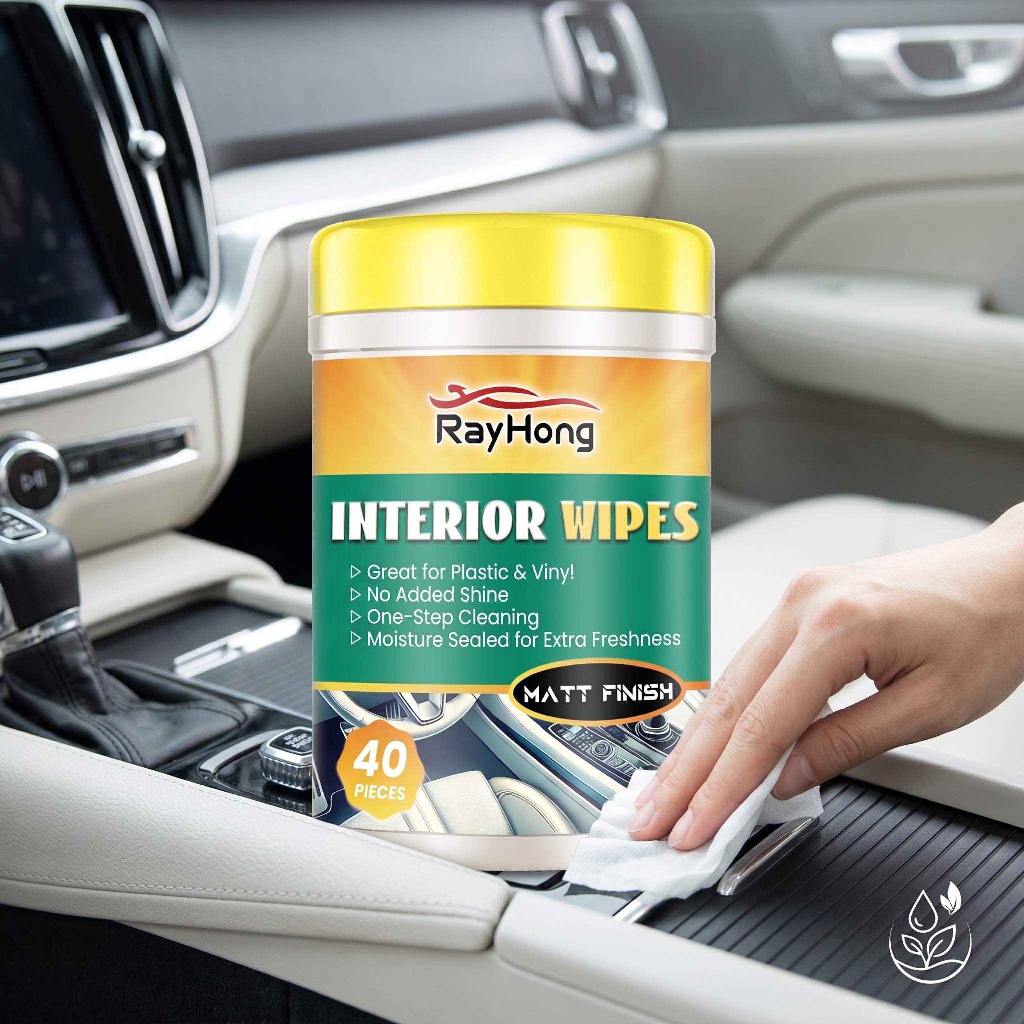 Leather Cleaner Interior - RAYHONG Car Interior Shine Wipes Remove