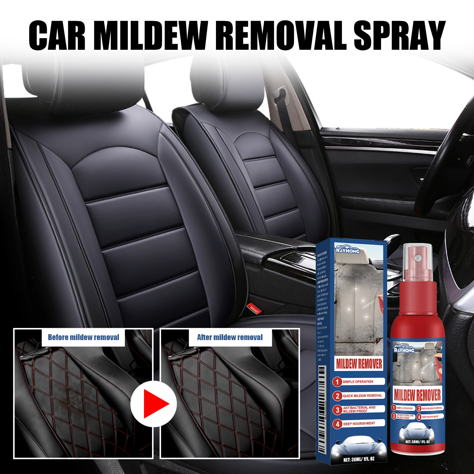 Seat Cleaner Fabric - Multi-Functional Cleaner Car Mildew Remover Fabric