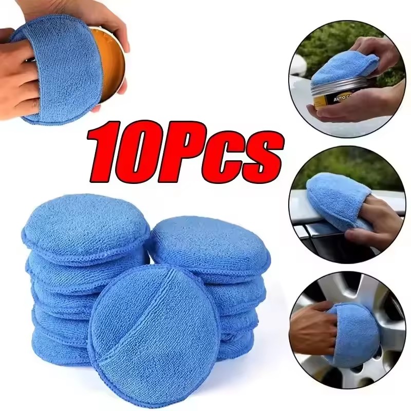 Interior Detailing Kit - 10/1Pcs 5-inches Microfiber Wax Applicator Pad