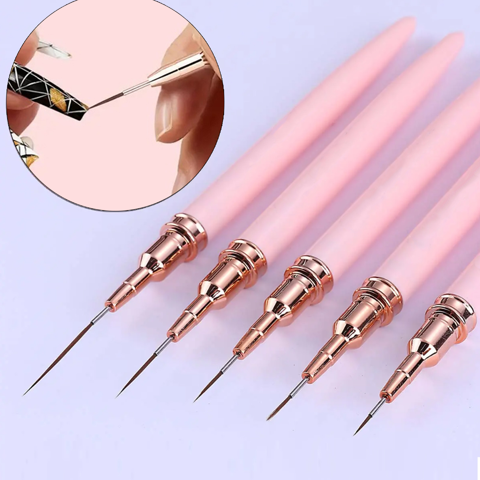 Detailing Brush Set - 5-Piece Nail Art Pen Set, Ultra-Fine