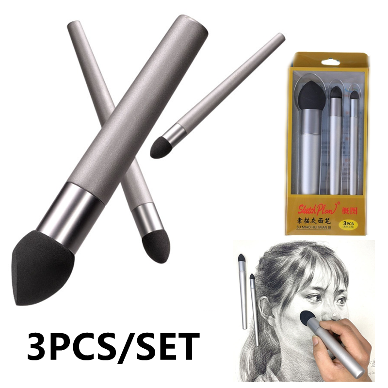 Detailing Brush Set - 3Pcs Sketch Pen Brush Sponge Wipe