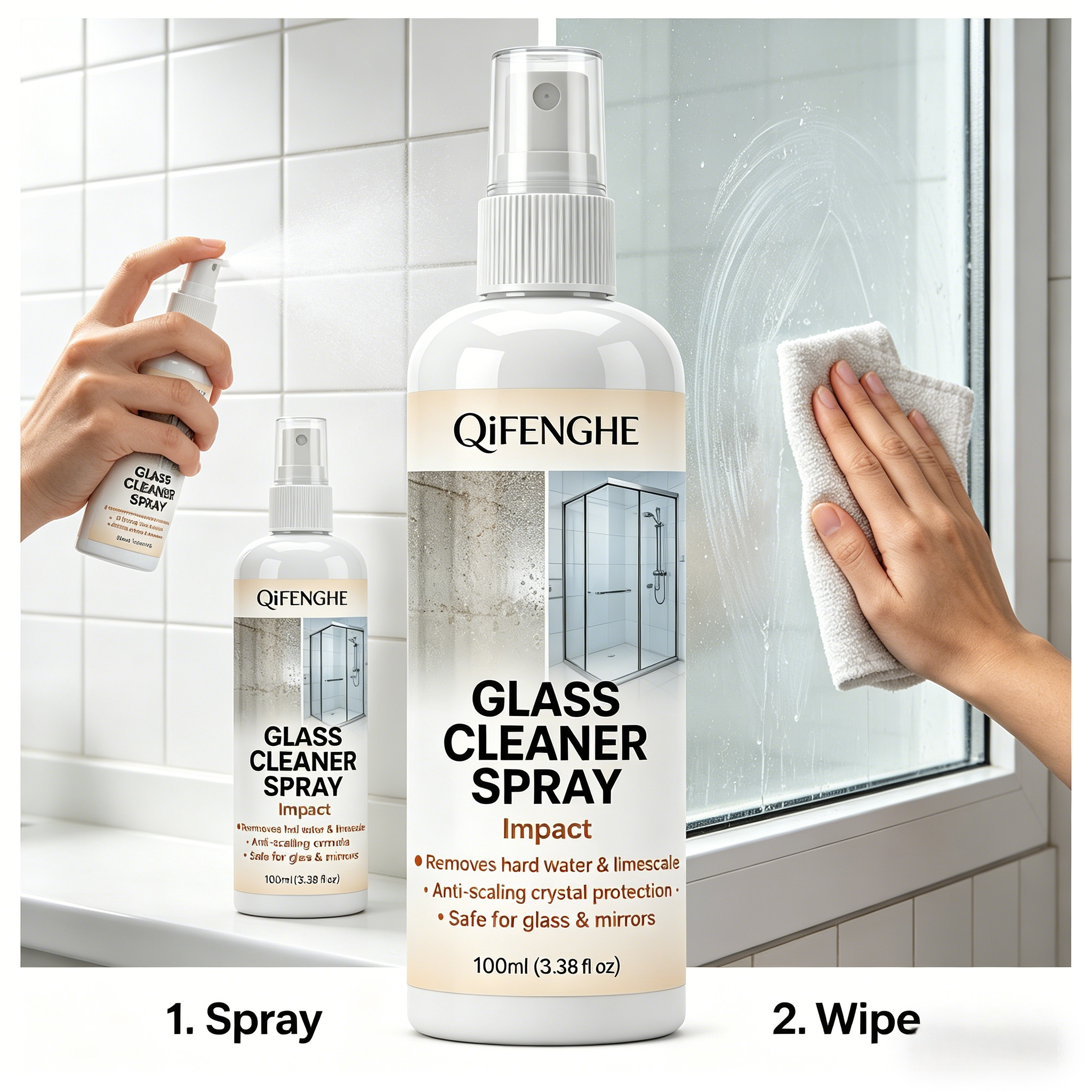 Instant Hard Water Stain Remov - Glass Cleaner Streak ulasan dan harga