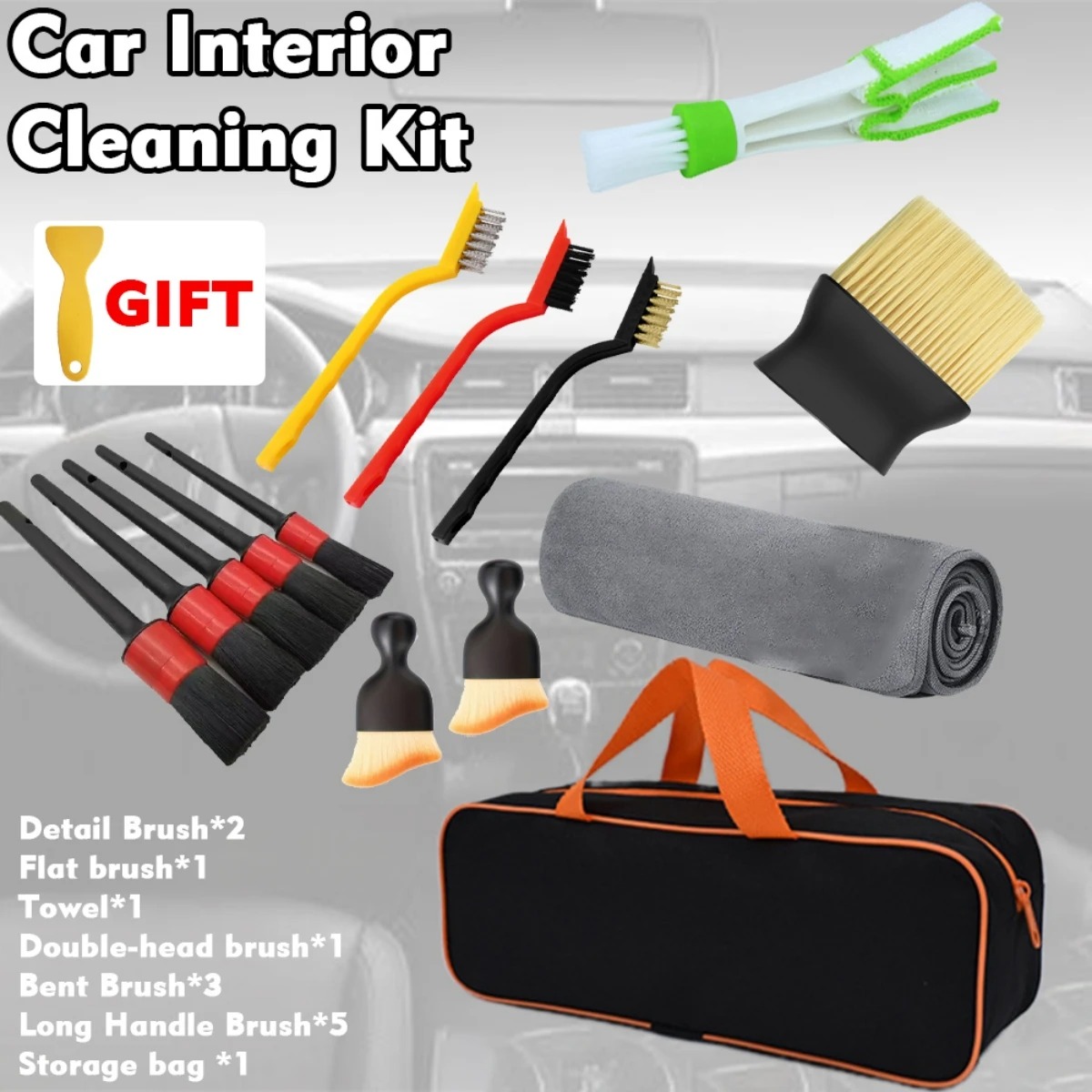 1-15Pcs Car Cleaning Detailing - Dirt Brush Interior ulasan dan harga