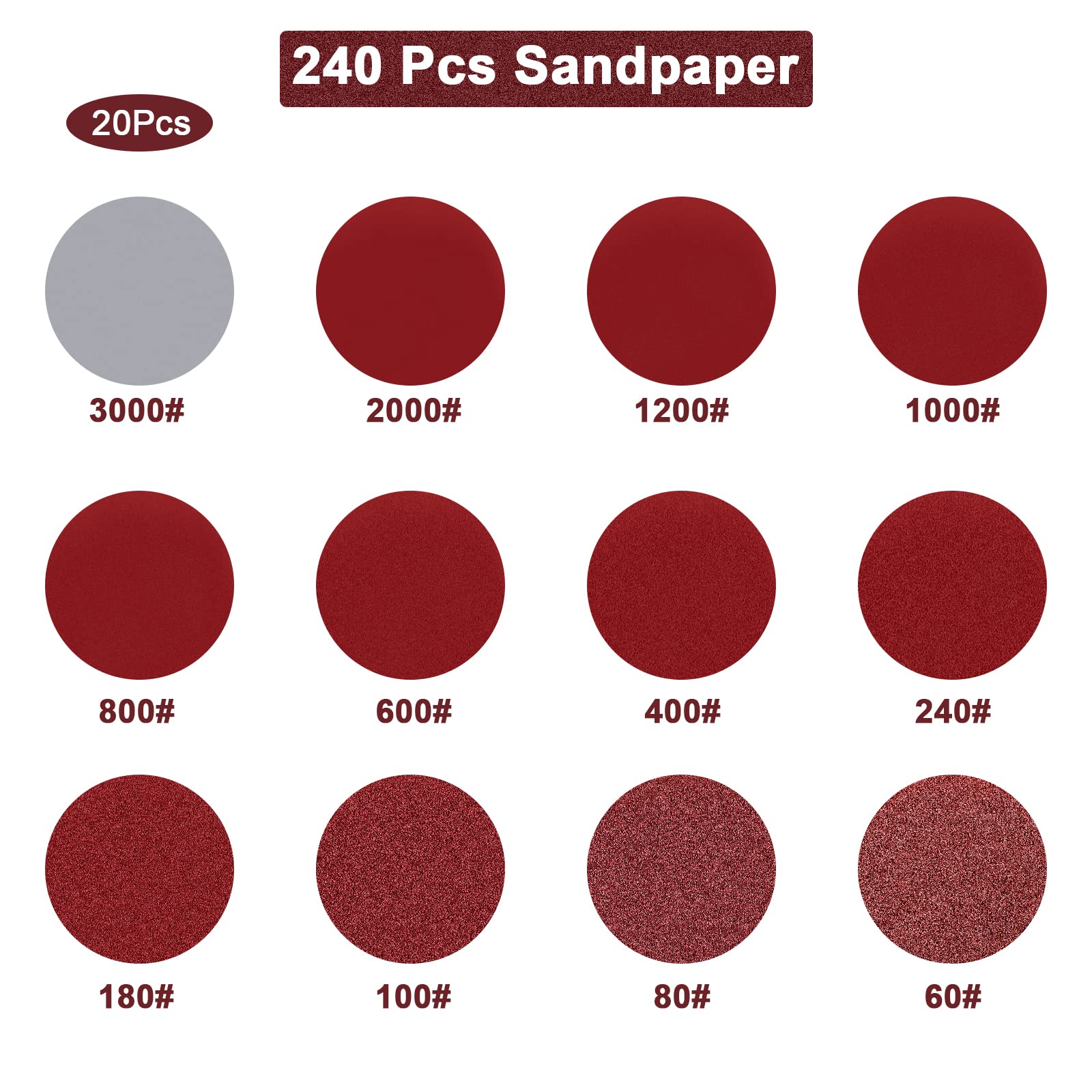 2 Inch Red Sandpaper Set 247 P - Polish Pad Set Buffer ulasan dan harga