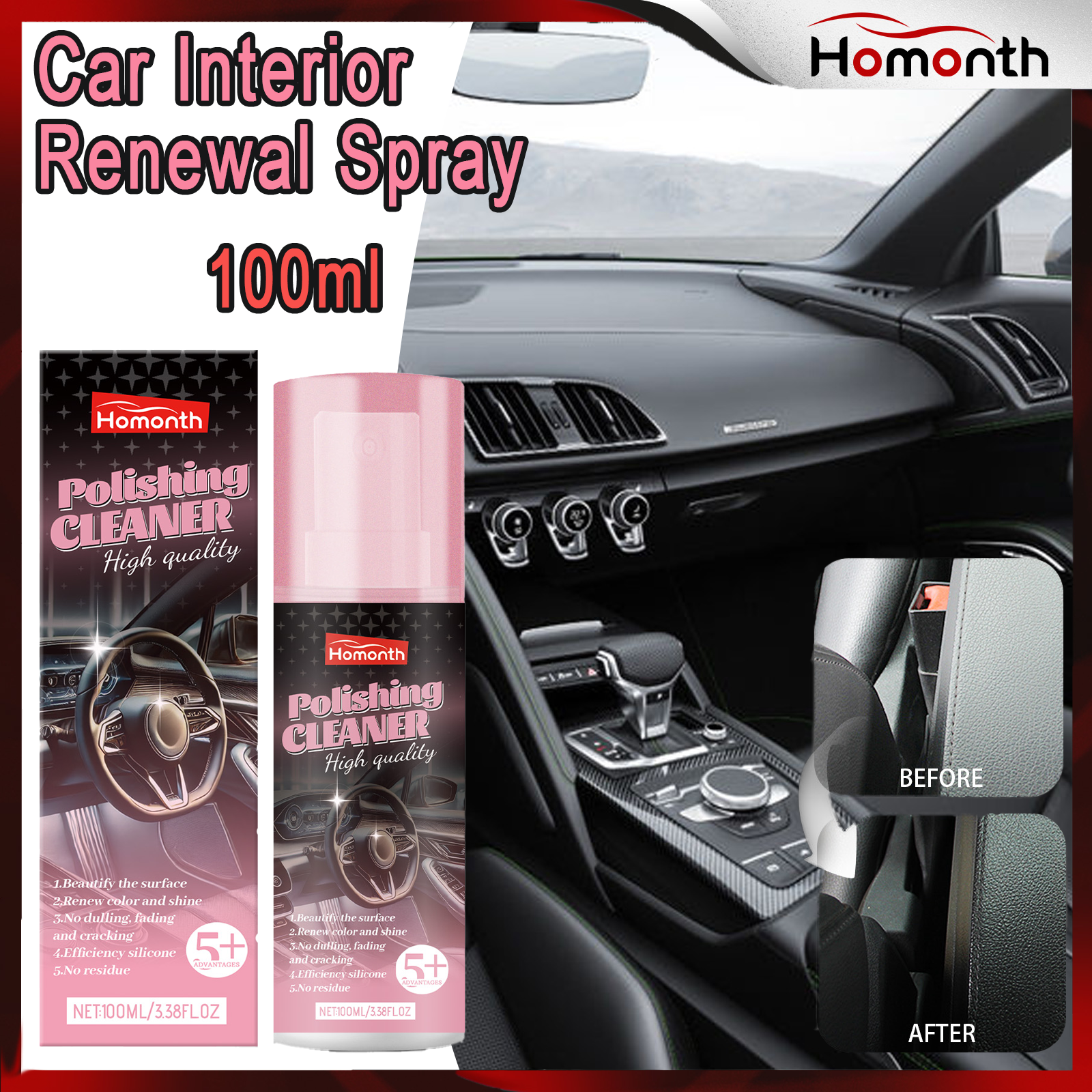 100ml Auto Interior Polish Car - Leather Cleaner Interior ulasan dan harga