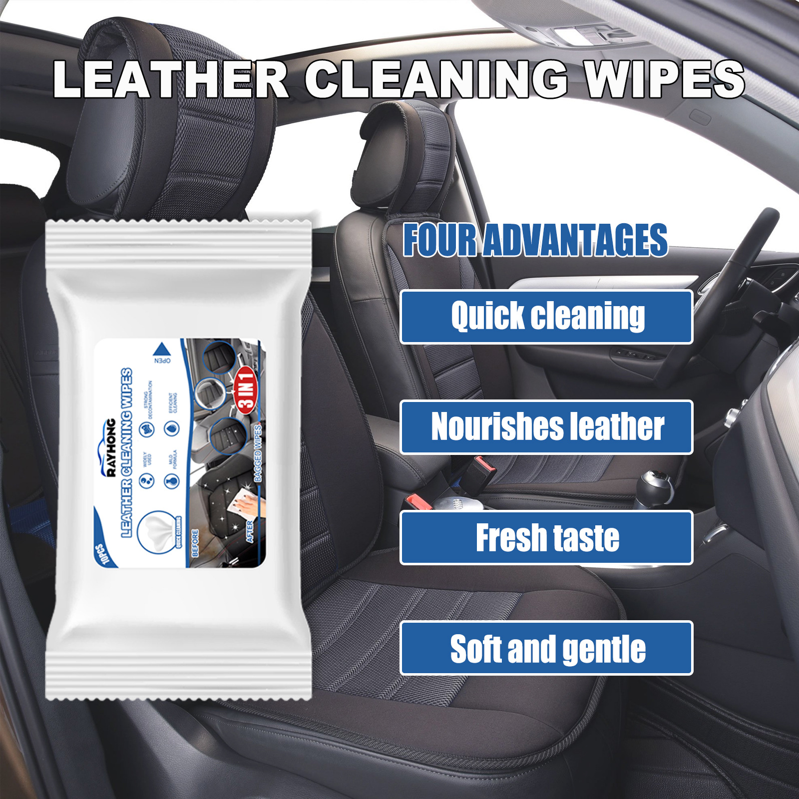 Car Leather Cleaning Wipes, Se - Dirt Brush Interior ulasan dan harga