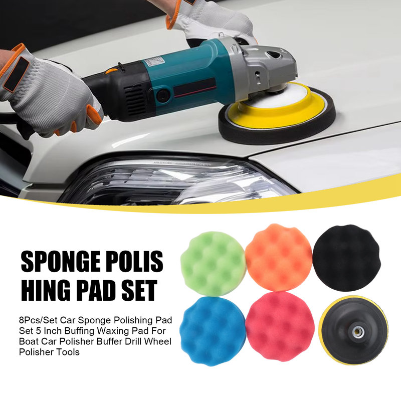 ABJA-8Pcs/Set Car Sponge Polis - Polish Pad Set Buffer ulasan dan harga