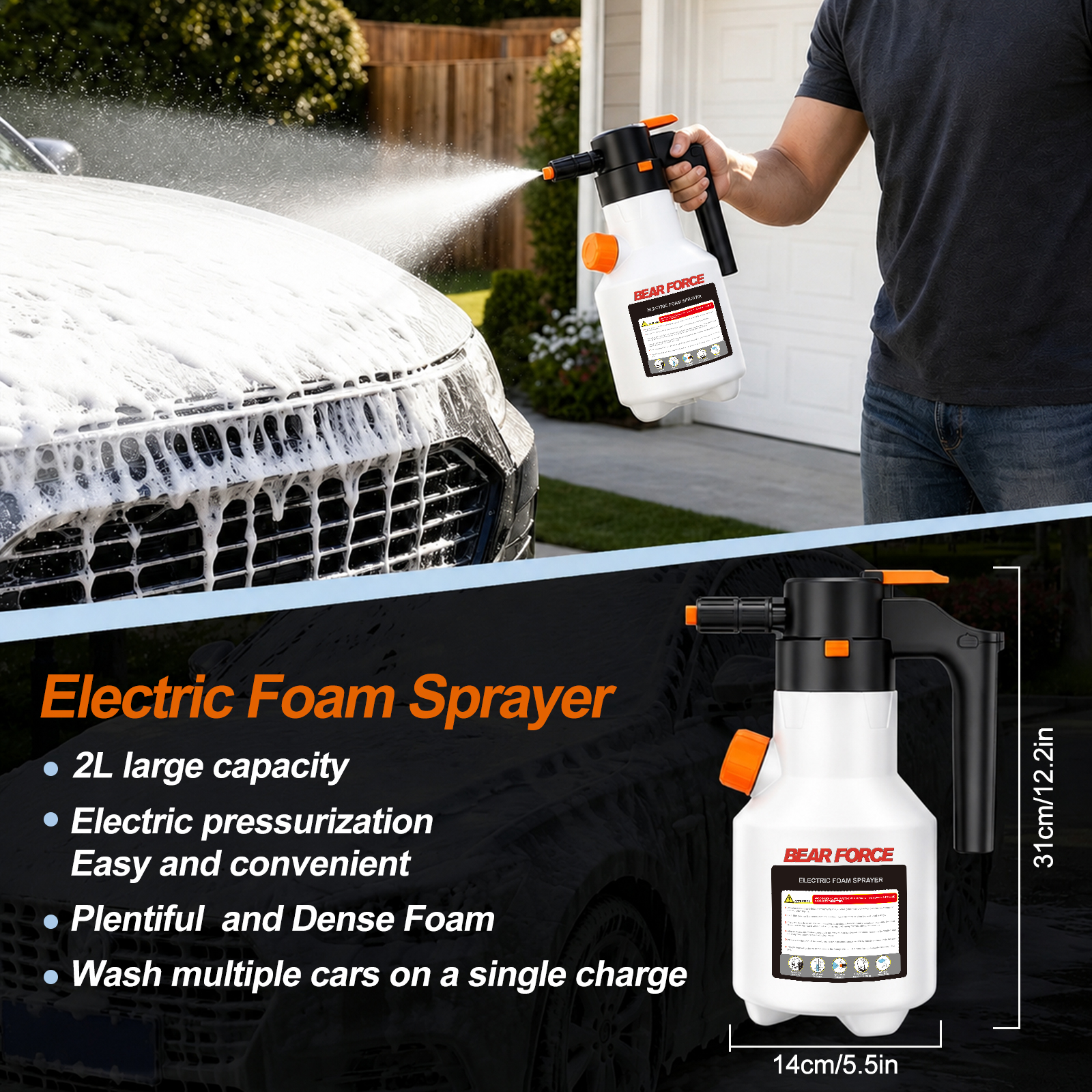 2L Electric Foam Sprayer, 3000 - Foam Cannon Car Wash ulasan dan harga