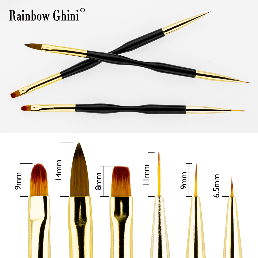 Rainbow Ghini 3Pcs/Set Dual He - Detailing Brush Set ulasan dan harga