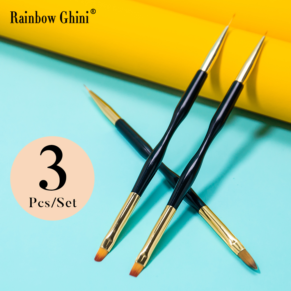 Rainbow Ghini 3Pcs/Set Dual He - Detailing Brush Set ulasan dan harga