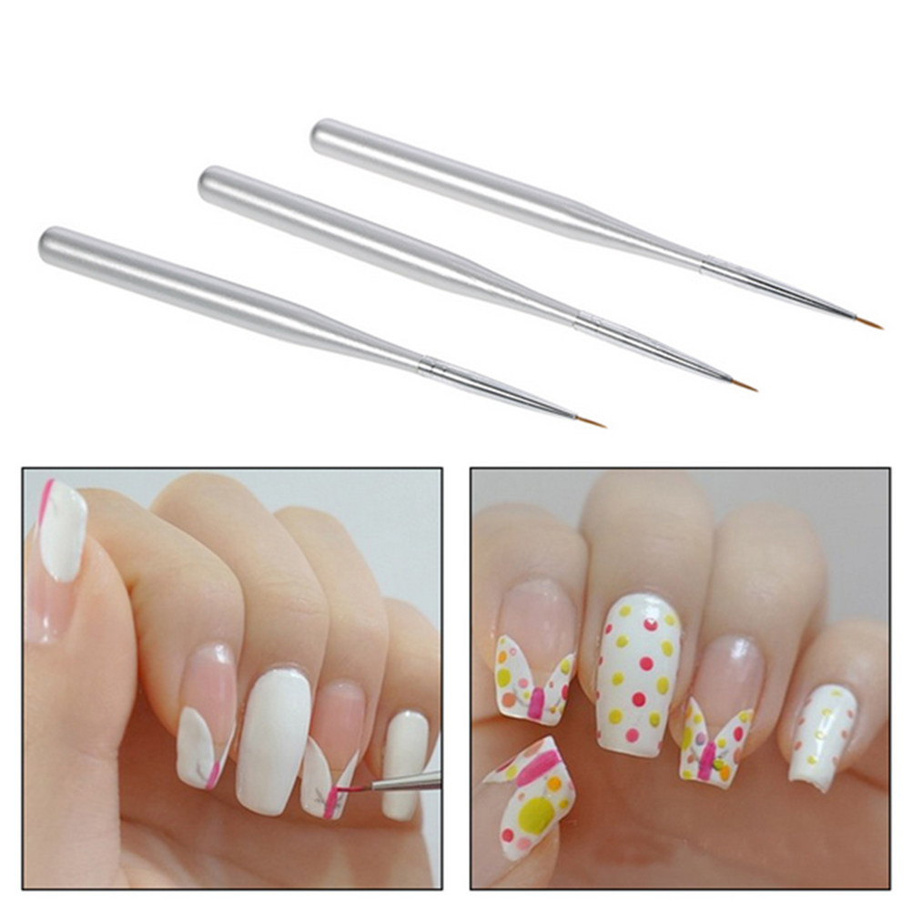 3Pcs Nail Art Liner Pen Set Di - Detailing Brush Set ulasan dan harga