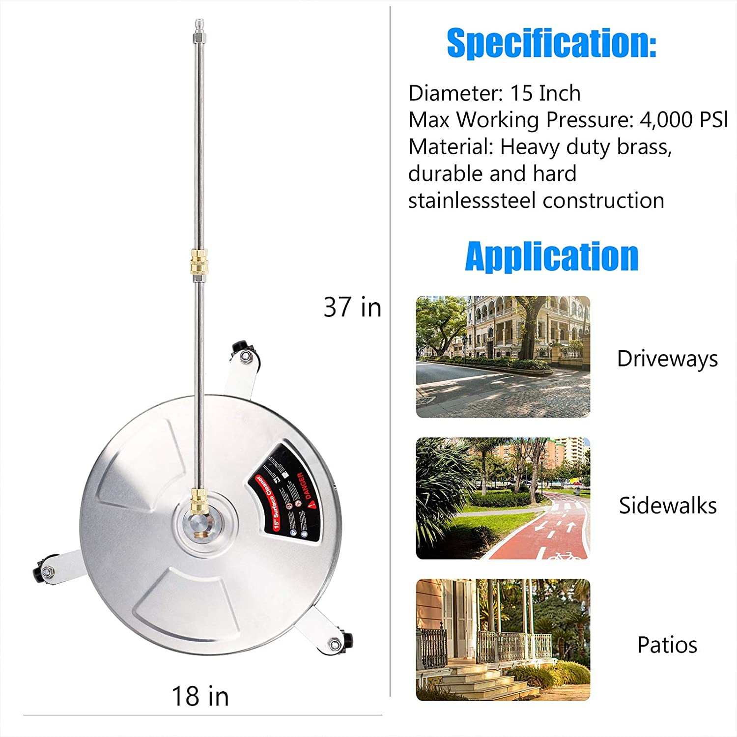 4000PSI 15 Inch Pressure Washe - Wheel Cleaner Alloy ulasan dan harga