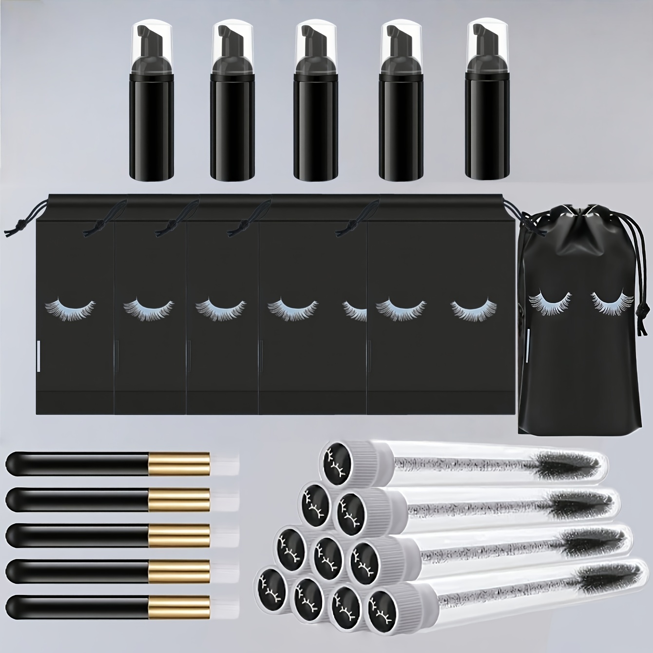 20Pcs Lash Care Kit - 5 Foam P - Detailing Brush Set ulasan dan harga