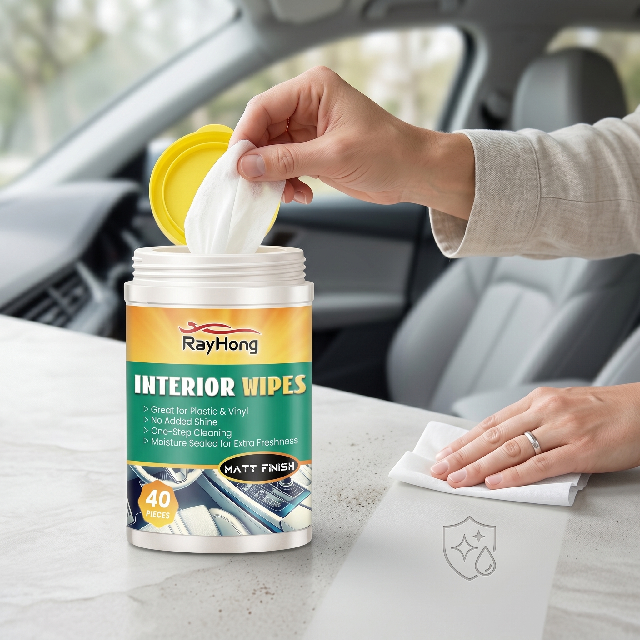 RAYHONG Car Interior Shine Wip - Leather Cleaner Interior ulasan dan harga