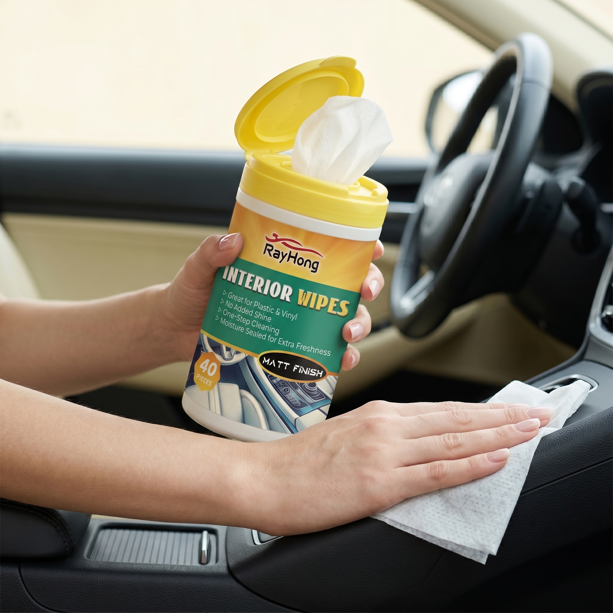 RAYHONG Car Interior Shine Wip - Leather Cleaner Interior ulasan dan harga