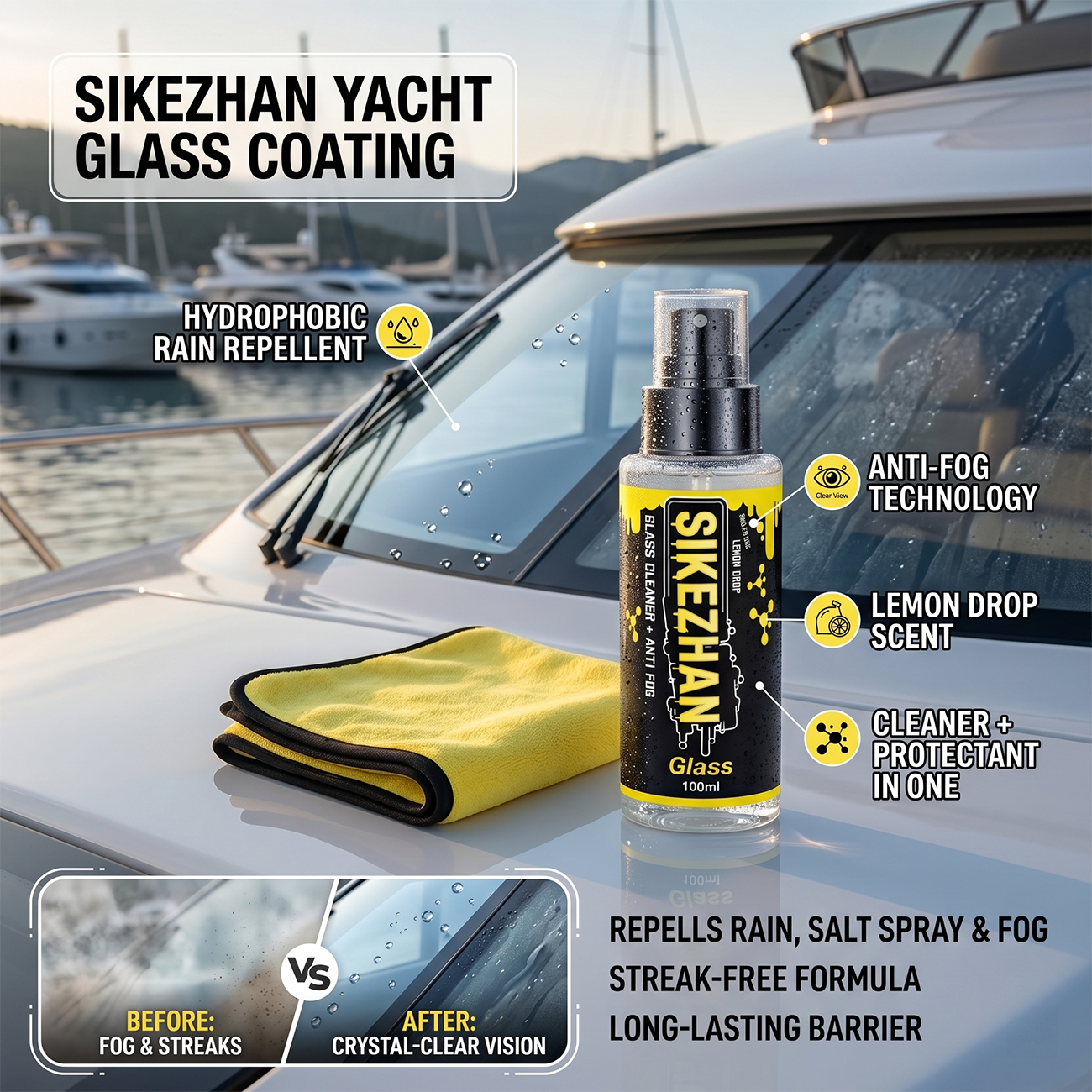 2-in-1 Anti-Fog Spray & Glass  - Glass Cleaner Streak ulasan dan harga