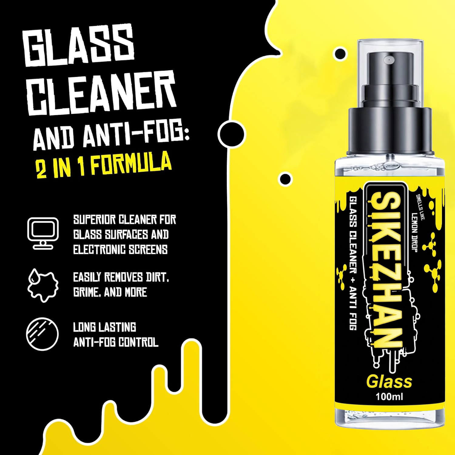2-in-1 Anti-Fog Spray & Glass  - Glass Cleaner Streak ulasan dan harga