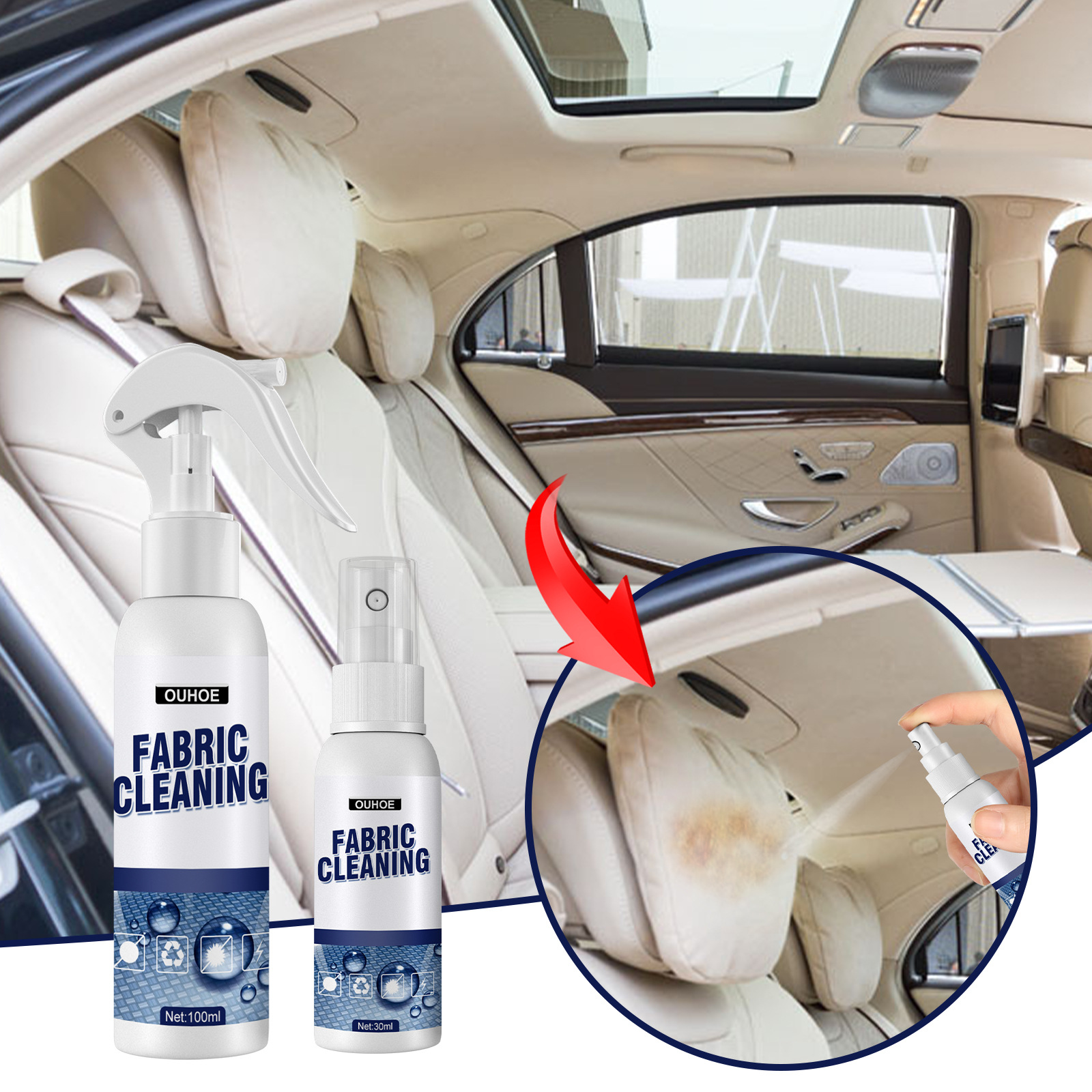 Fabric Cleaning Spray Car Clea - Seat Cleaner Fabric ulasan dan harga