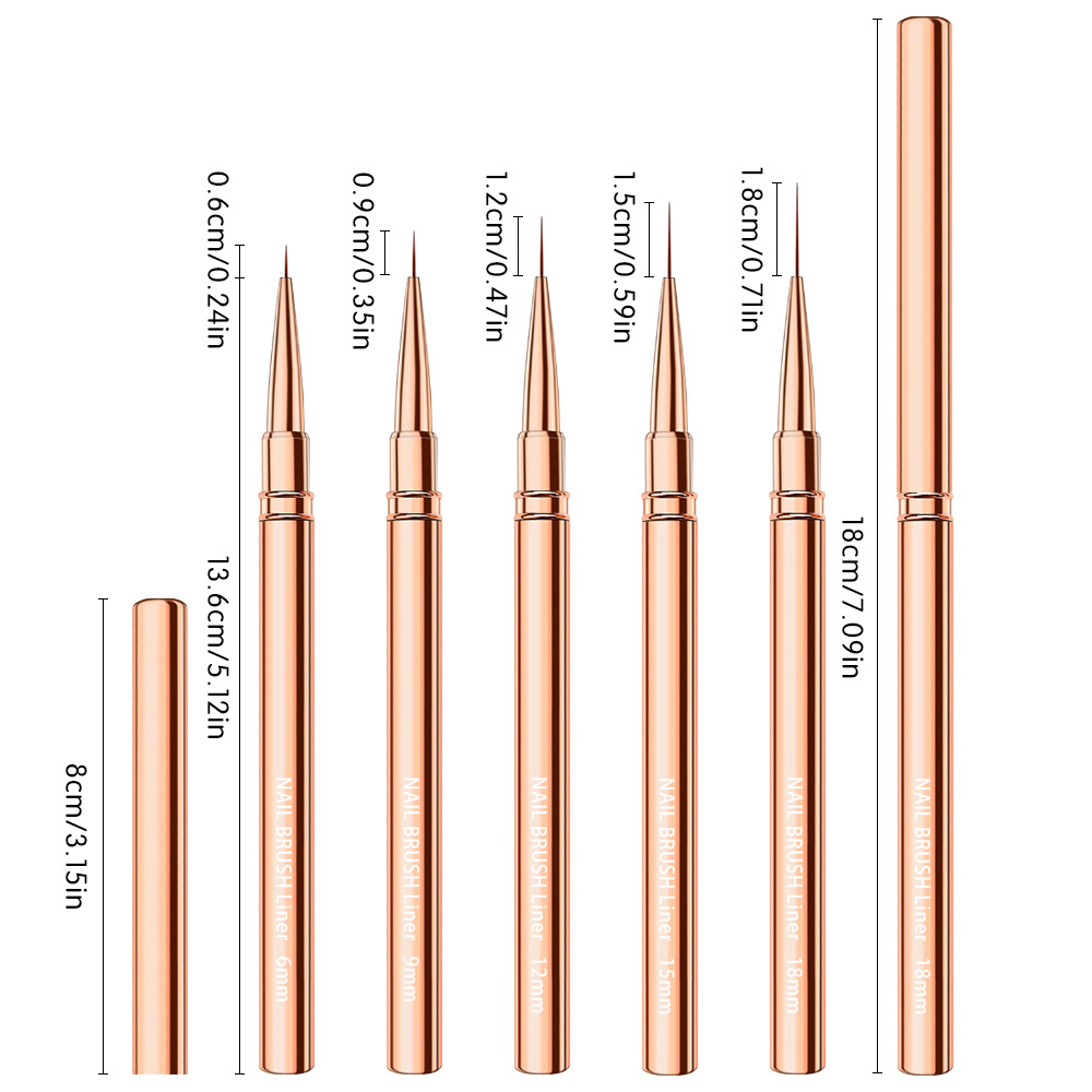 1/3/5pcs Nail Art Liner Brushe - Detailing Brush Set ulasan dan harga