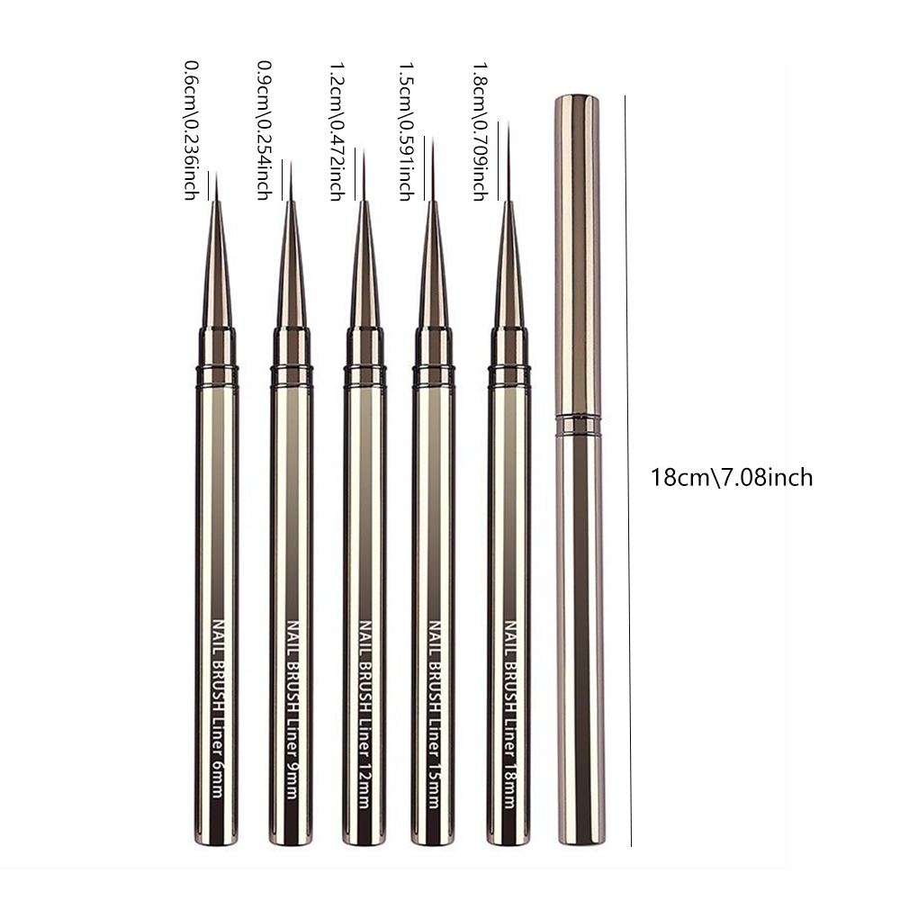 5-Piece Professional Nail Art  - Detailing Brush Set ulasan dan harga