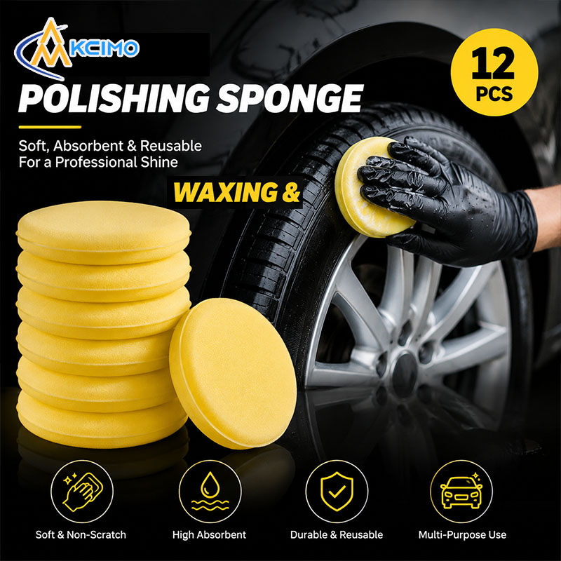 12Pcs Car Waxing Sponge Round  - Wax Applicator Pad ulasan dan harga