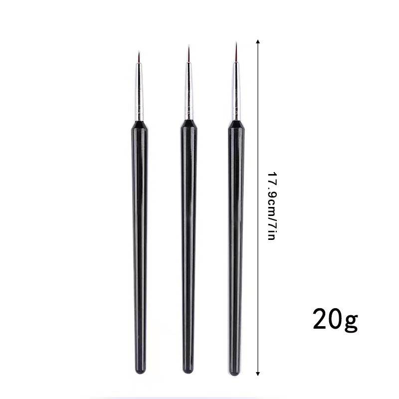 3Pcs Ultra-fine Nail Art Liner - Detailing Brush Set ulasan dan harga