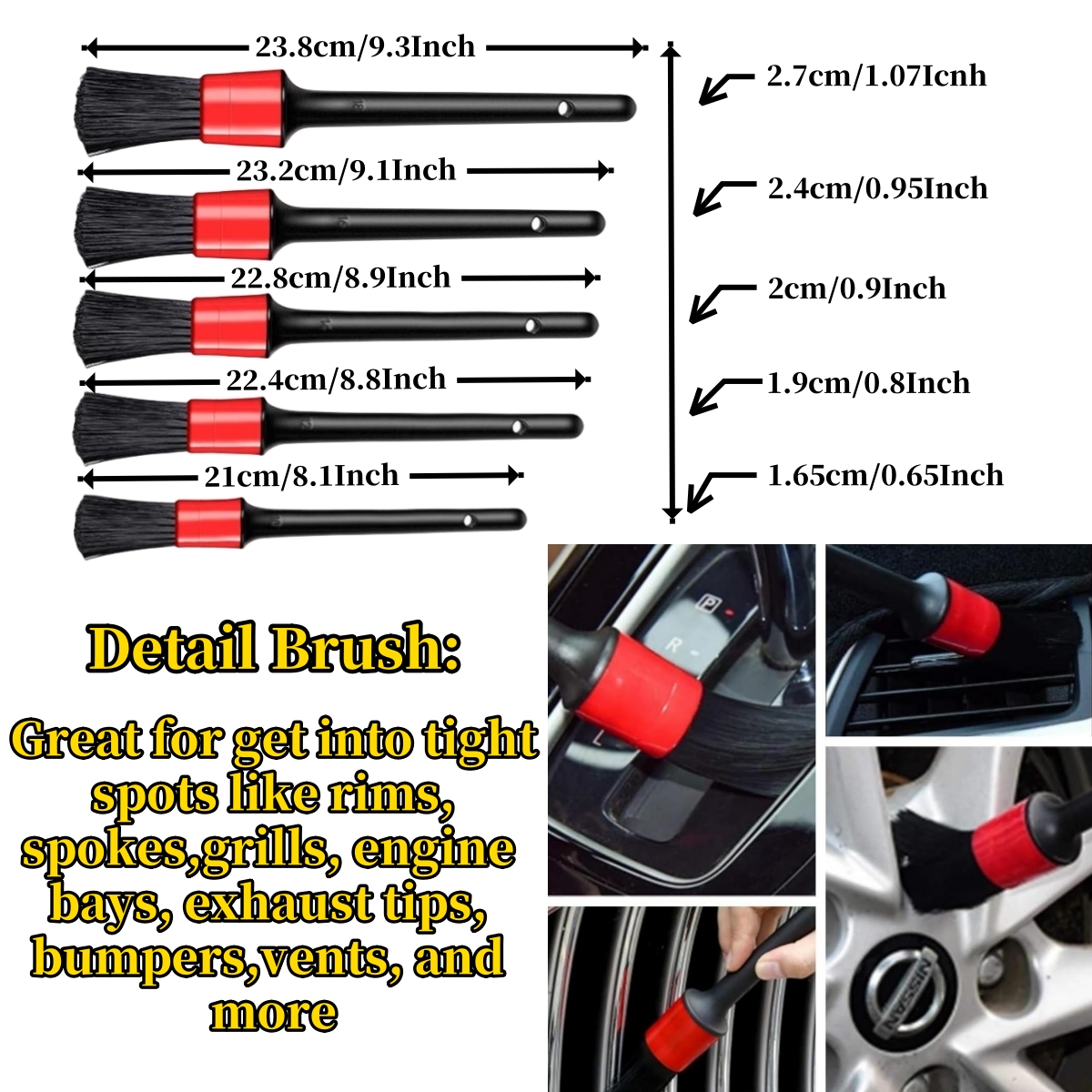 Auto Tire Wheel Detailing Brus - Interior Detailing Kit ulasan dan harga