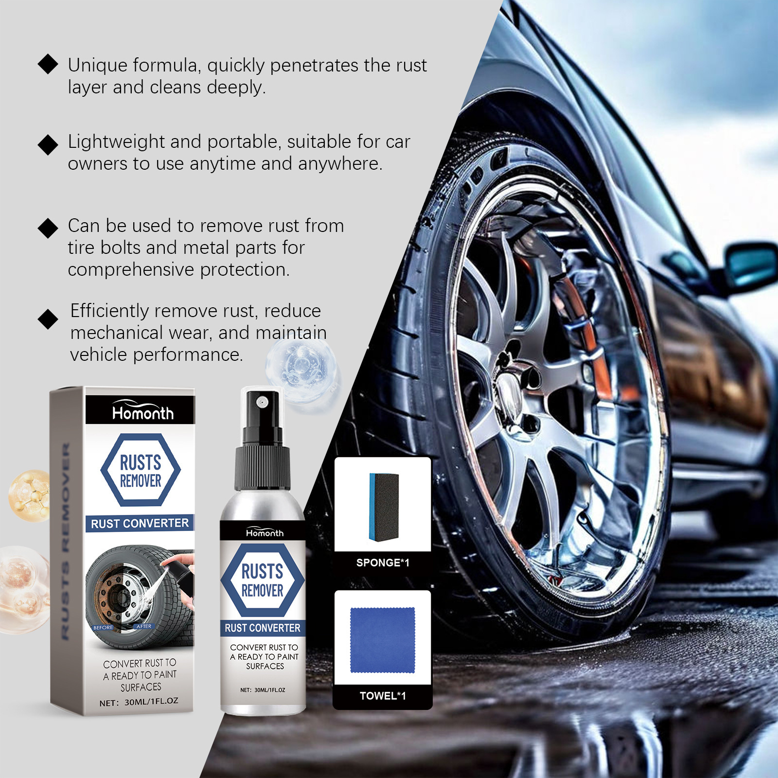 Car Wheel Iron Powder Rust Rem - Wheel Cleaner Alloy ulasan dan harga