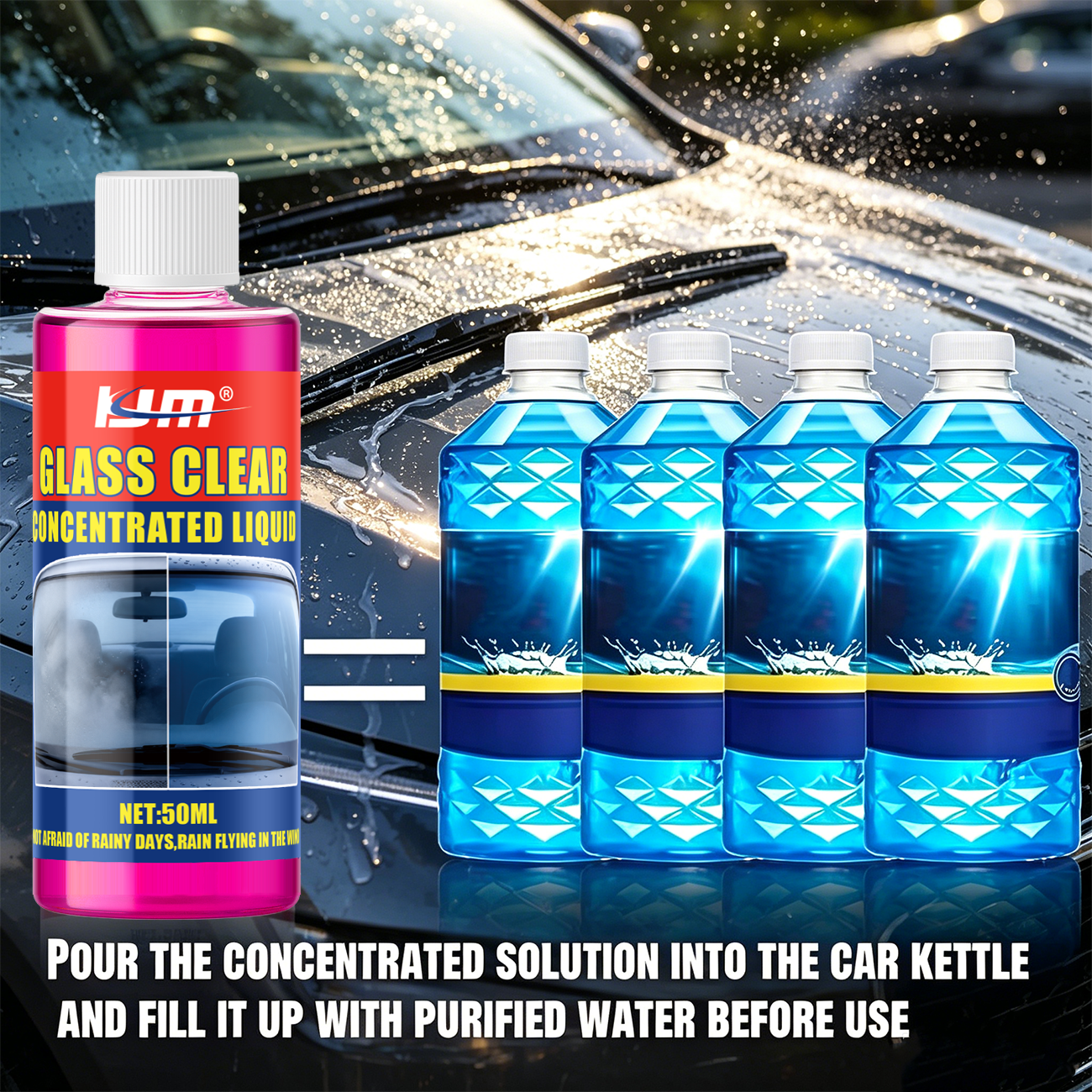 KJM Concentrated Car Glass Cle - Glass Cleaner Streak ulasan dan harga